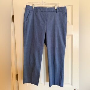LOFT Navy Textured Pants Riviera Slim Crop
